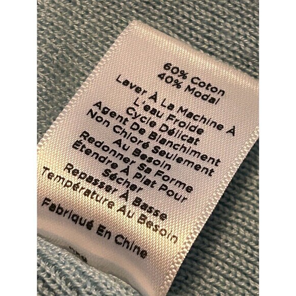 Talbots Open Cropped Cardigan Sweater Light Blue Women’s Small Scalloped Shrug - Picture 14 of 14